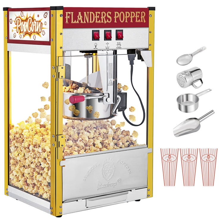 [US Warehouse] 850W 120V-60HZ 8oz Retro Single Door Popcorn Machine, Size: 43.6x37x58.8cm
