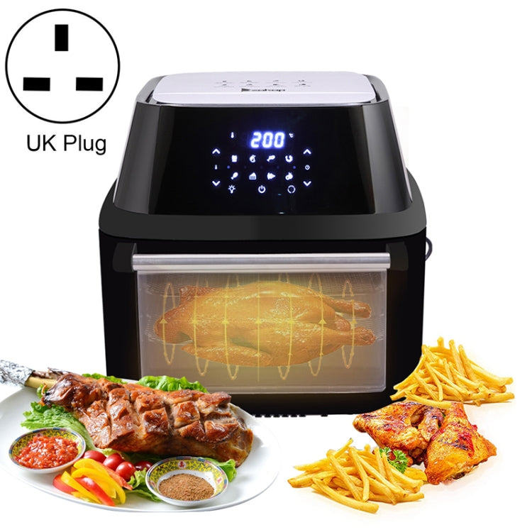 [UK Warehouse] 1800W 220V 16L Smart Touch Screen Air Fryer Household Oil-free Electric Fryer Fully Automatic French Fries Machine Smart Oven with Visible Window & Lighting, UK Plug