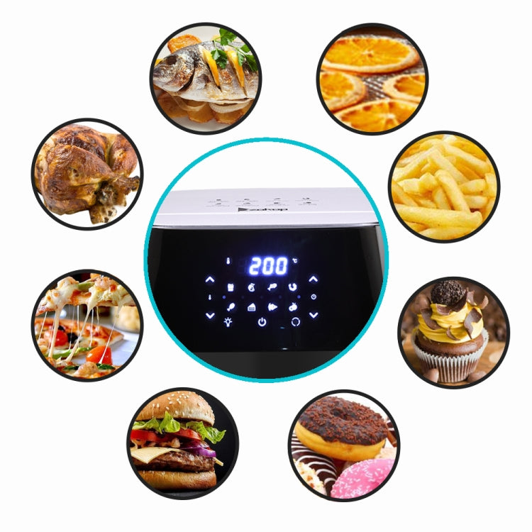 [UK Warehouse] 1800W 220V 16L Smart Touch Screen Air Fryer Household Oil-free Electric Fryer Fully Automatic French Fries Machine Smart Oven with Visible Window & Lighting, UK Plug