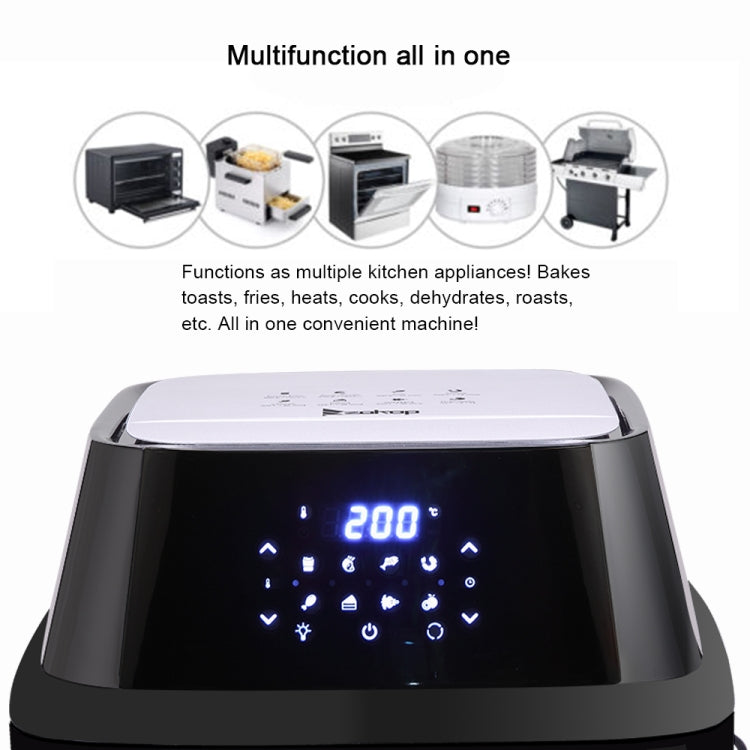 [UK Warehouse] 1800W 220V 16L Smart Touch Screen Air Fryer Household Oil-free Electric Fryer Fully Automatic French Fries Machine Smart Oven with Visible Window & Lighting, UK Plug