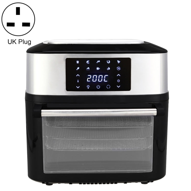 [UK Warehouse] 1800W 220V 16L Square Smart Touch Screen Air Fryer Household Oil-free Electric Fryer Fully Automatic French Fries Machine Smart Oven with Visible Window & Lighting, UK Plug