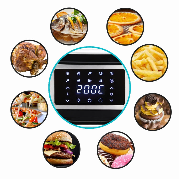 [UK Warehouse] 1800W 220V 16L Square Smart Touch Screen Air Fryer Household Oil-free Electric Fryer Fully Automatic French Fries Machine Smart Oven with Visible Window & Lighting, UK Plug