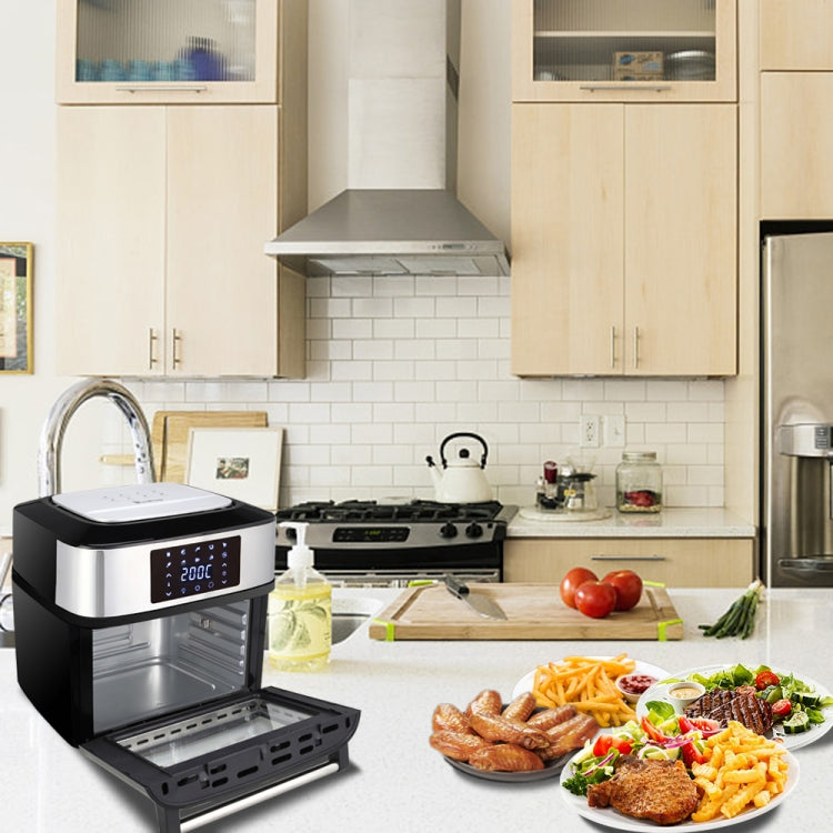 [UK Warehouse] 1800W 220V 16L Square Smart Touch Screen Air Fryer Household Oil-free Electric Fryer Fully Automatic French Fries Machine Smart Oven with Visible Window & Lighting, UK Plug