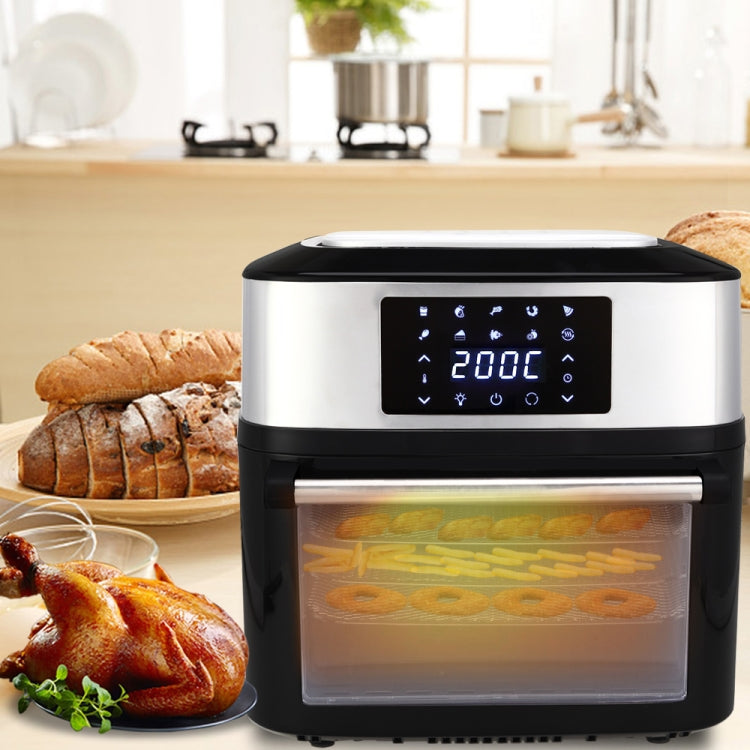 [UK Warehouse] 1800W 220V 16L Square Smart Touch Screen Air Fryer Household Oil-free Electric Fryer Fully Automatic French Fries Machine Smart Oven with Visible Window & Lighting, UK Plug