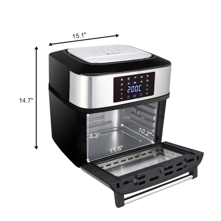 [UK Warehouse] 1800W 220V 16L Square Smart Touch Screen Air Fryer Household Oil-free Electric Fryer Fully Automatic French Fries Machine Smart Oven with Visible Window & Lighting, UK Plug