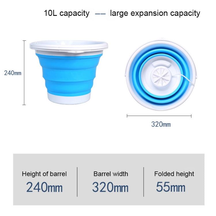 3 in 1 Travel Portable Mini Folding Bucket Super Vibration Wave Turbo Washer with Control Switch