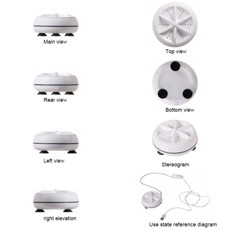 3 in 1 Travel Portable Mini Folding Bucket Super Vibration Wave Turbo Washer with Control Switch