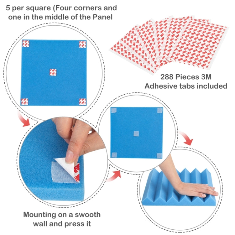 [US Warehouse] 20 PCS Acoustic Foam Panel Wedge Studio Soundproofing Wall Padding, Size: 12x12x2 inch