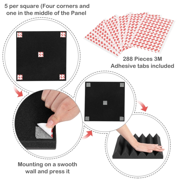 [US Warehouse] 24 PCS Acoustic Foam Panel Wedge Studio Soundproofing Wall Padding, Size: 12x12x2 inch