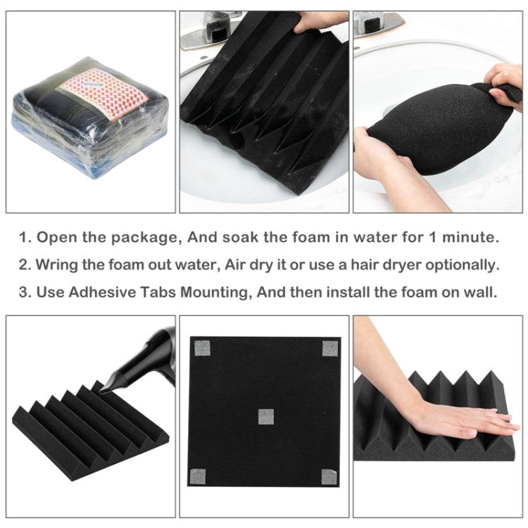 [US Warehouse] 24 PCS Acoustic Foam Panel Wedge Studio Soundproofing Wall Padding, Size: 12x12x2 inch