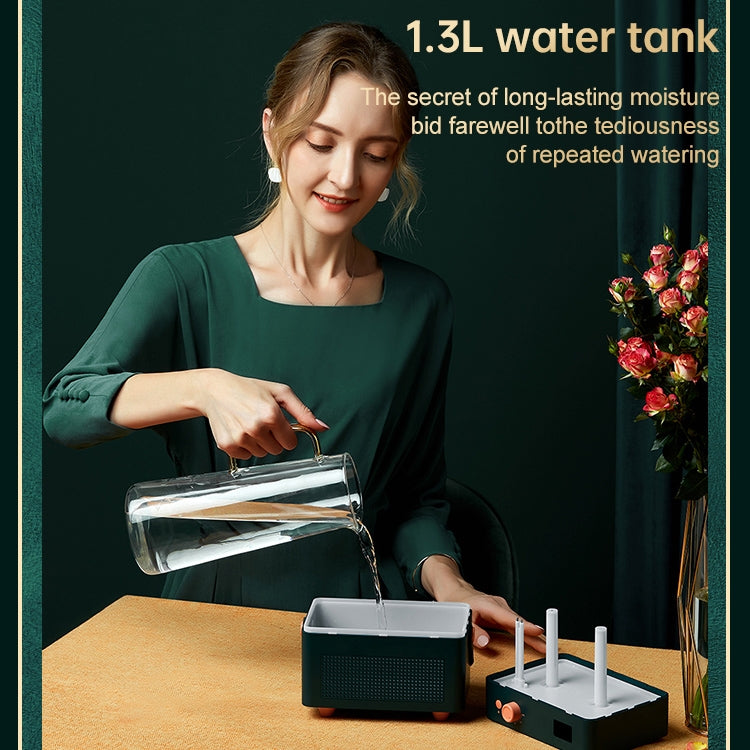 WT-H32 Turntable Style Dual Nozzle Sprayer 1.3L Large Capacity Air Humidifier Mist Water Diffuser (White)
