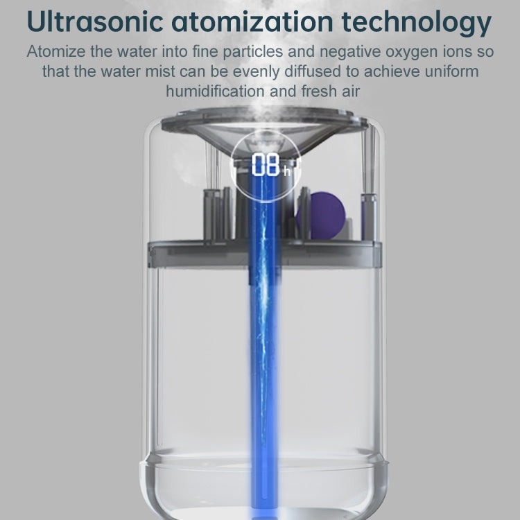 D21 500ML Time Display Air Humidifier Night Light Ultrasonic Mist Sprayer Air Purifier