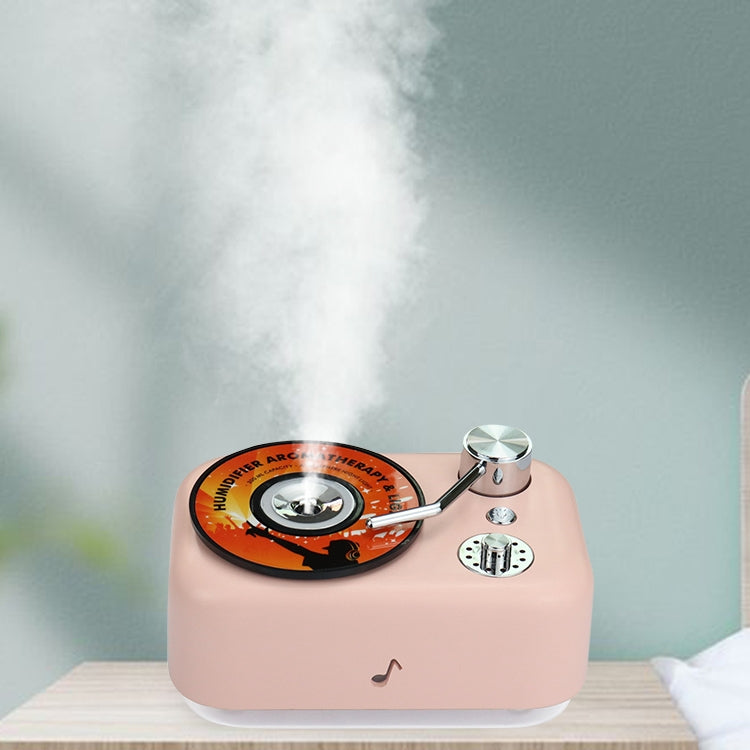 300ML Retro Turntable Style USB Hollow Music Symbol Night Light Air Humidifier Purifier