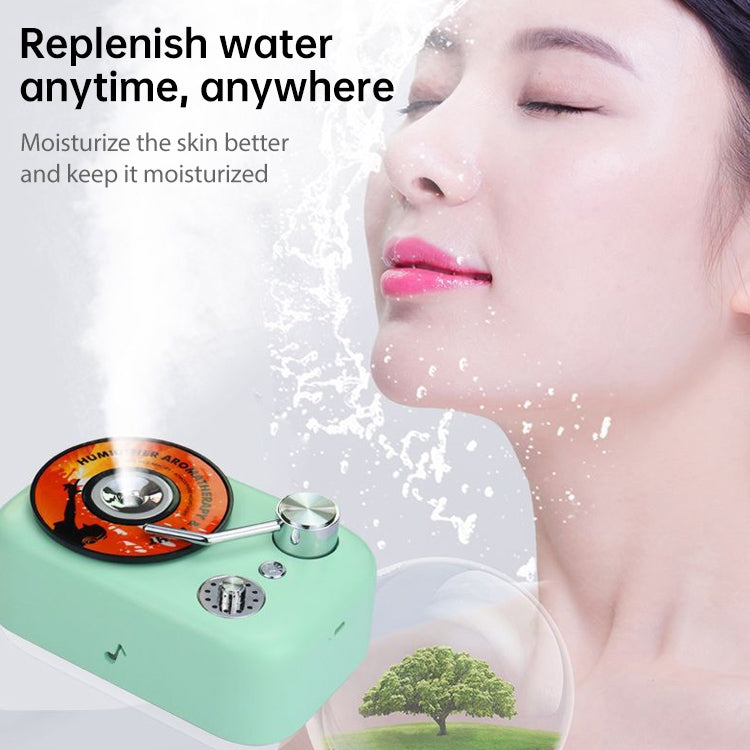 300ML Retro Turntable Style USB Hollow Music Symbol Night Light Air Humidifier Purifier