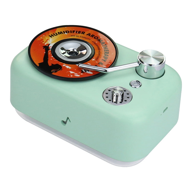 300ML Retro Turntable Style USB Hollow Music Symbol Night Light Air Humidifier Purifier