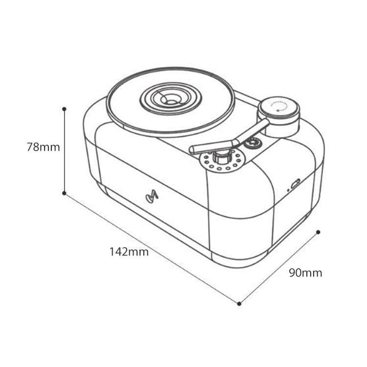 300ML Retro Turntable Style USB Hollow Music Symbol Night Light Air Humidifier Purifier