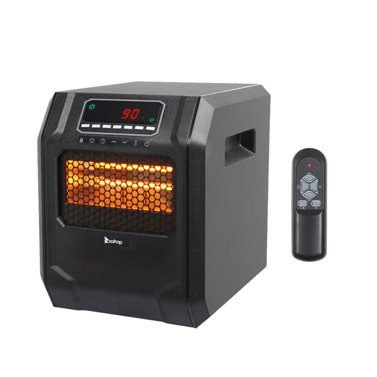 [US Warehouse] ZOKOP HT1188N 1500W Digital Style Quartz Tube Heater Heat Booster, US Plug (Black)