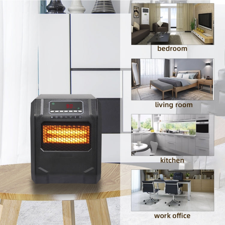 [US Warehouse] ZOKOP HT1188N 1500W Digital Style Quartz Tube Heater Heat Booster, US Plug (Black)