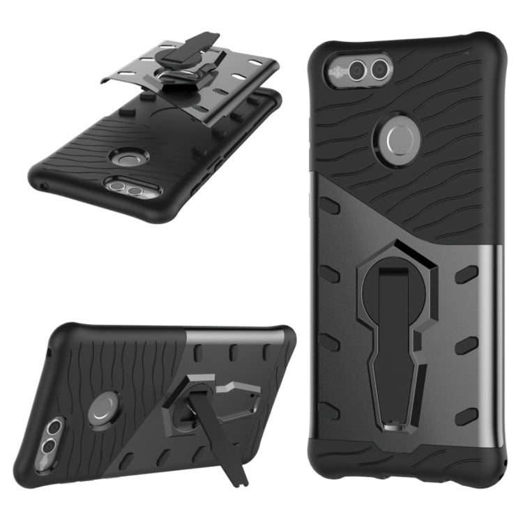 For Huawei  Honor 7X PC + TPU Dropproof Sniper Hybrid Protective Back Cover Case with 360 Degree Rotation Holder