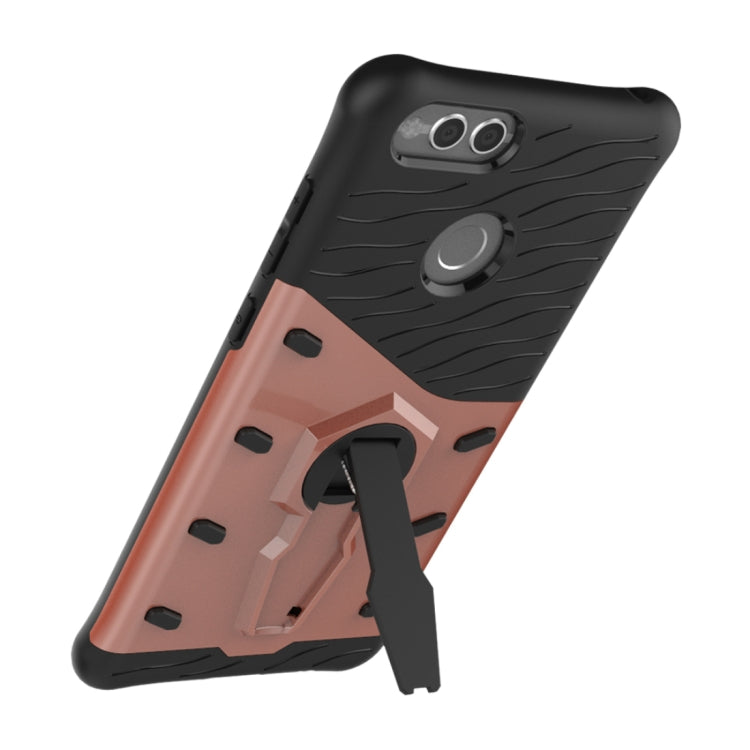 For Huawei  Honor 7X PC + TPU Dropproof Sniper Hybrid Protective Back Cover Case with 360 Degree Rotation Holder