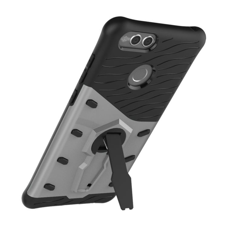 For Huawei  Honor 7X PC + TPU Dropproof Sniper Hybrid Protective Back Cover Case with 360 Degree Rotation Holder