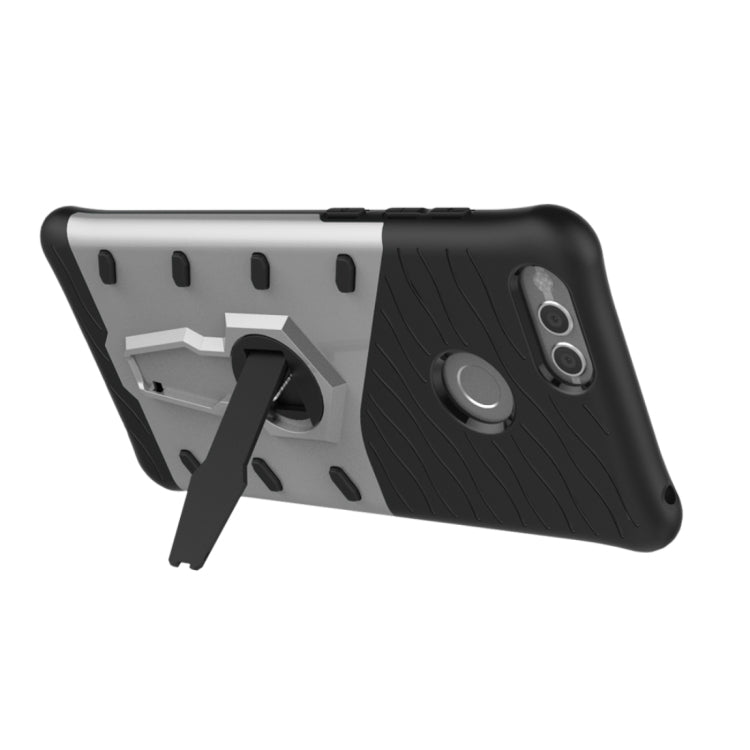 For Huawei  Honor 7X PC + TPU Dropproof Sniper Hybrid Protective Back Cover Case with 360 Degree Rotation Holder