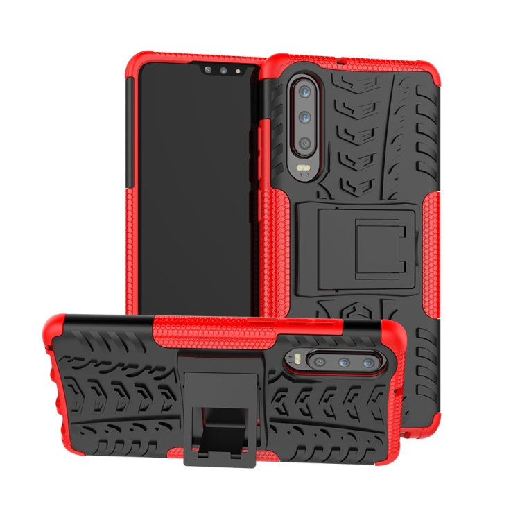 Tire Texture TPU+PC Shockproof Case for Huawei P30, with Holder
