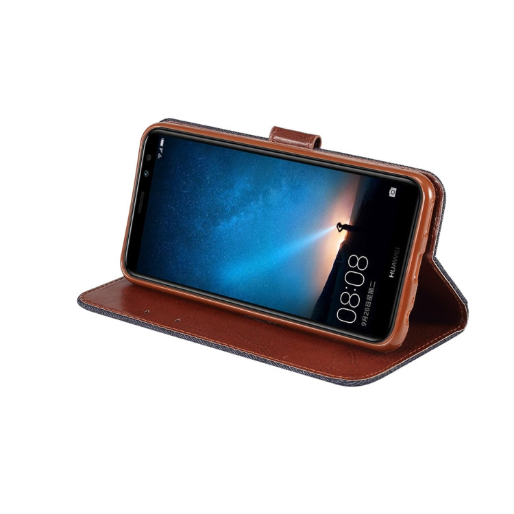 Dibase for Huawei Mate 10 Lite & Maimang 6 Denim Texture Horizontal Flip Leather Case with Holder & Card Slots