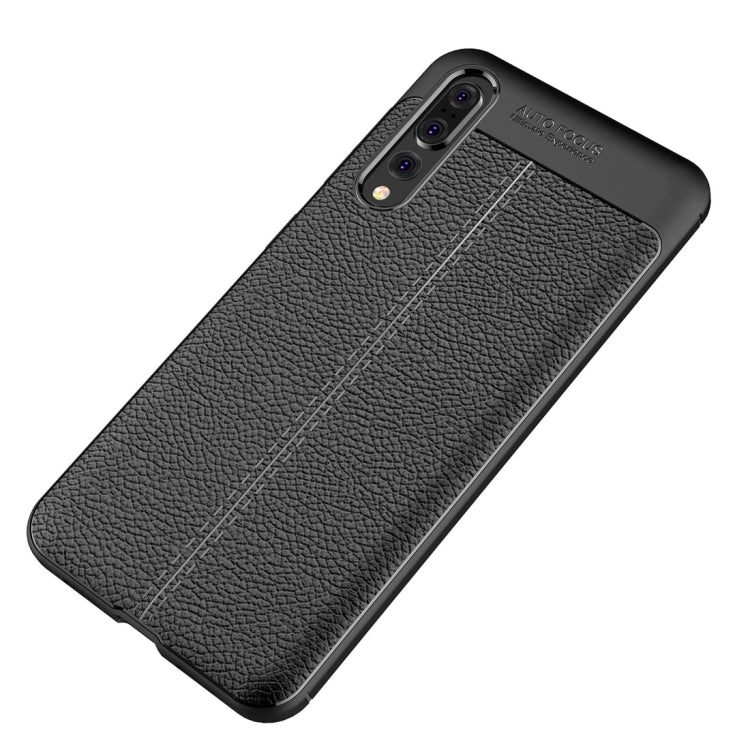 For Huawei  P20 Pro Litchi Texture Soft TPU Protective Back Cover Case