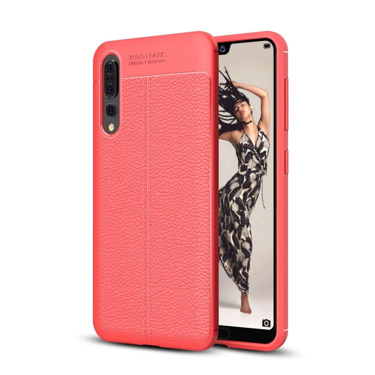 For Huawei  P20 Pro Litchi Texture Soft TPU Protective Back Cover Case