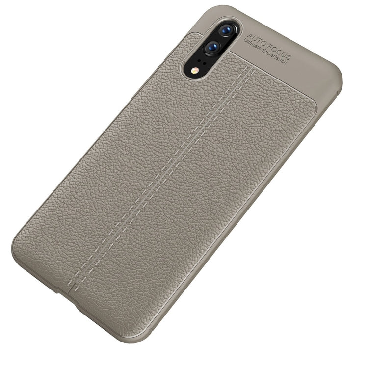 For Huawei  P20 Litchi Texture Soft TPU Protective Back Cover Case