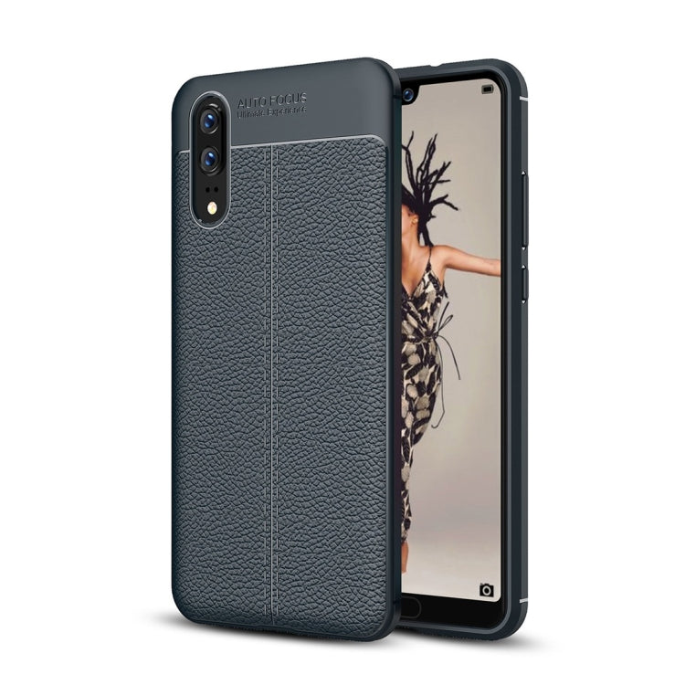 For Huawei  P20 Litchi Texture Soft TPU Protective Back Cover Case