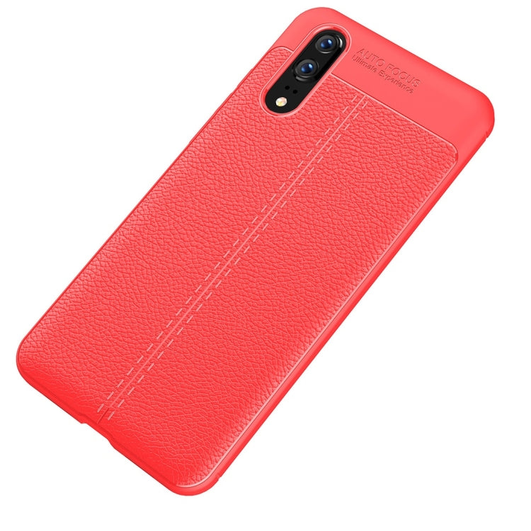 For Huawei  P20 Litchi Texture Soft TPU Protective Back Cover Case