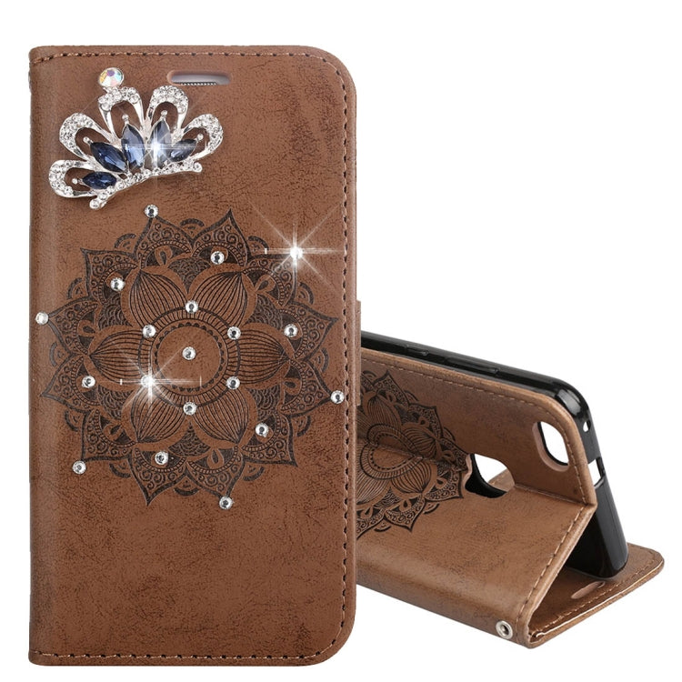 For Huawei  P10 Lite Mandragora Pattern Crystal Encrusted Horizontal Flip Leather Case with Card Slot & Holder & Wallet & Lanyard