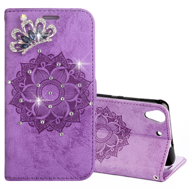 For Huawei  Y6 II Mandragora Pattern Crystal Encrusted Horizontal Flip Leather Case with Card Slot & Holder & Wallet & Lanyard