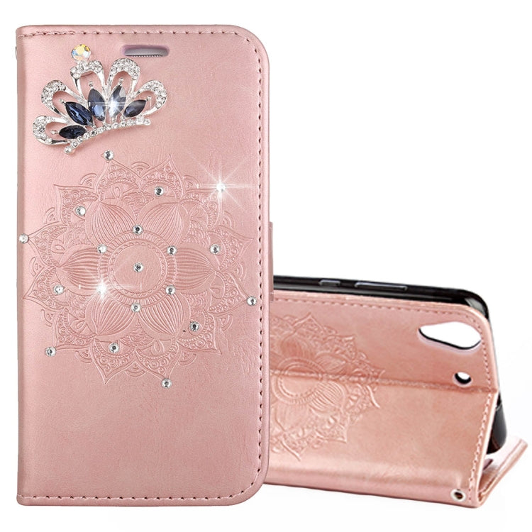 For Huawei  Y6 II Mandragora Pattern Crystal Encrusted Horizontal Flip Leather Case with Card Slot & Holder & Wallet & Lanyard