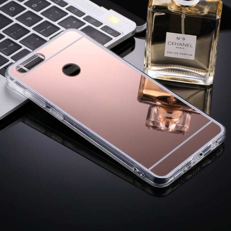 For Huawei Honor Play 7X Acrylic + TPU Electroplating Mirror Protective Back Cover Case(Rose Gold)