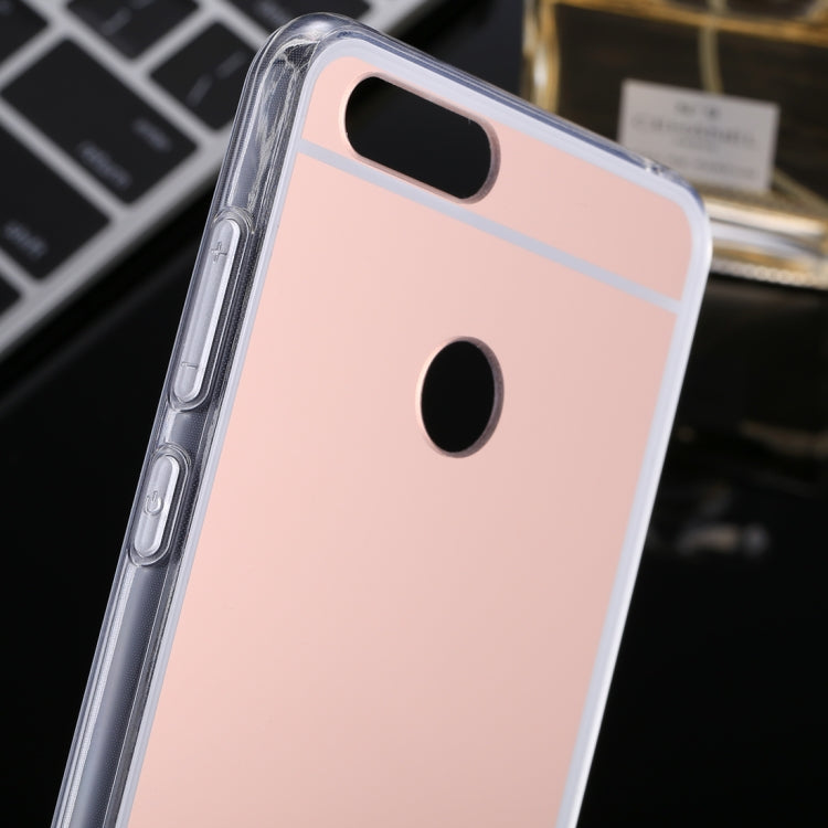 For Huawei Honor Play 7X Acrylic + TPU Electroplating Mirror Protective Back Cover Case(Rose Gold)