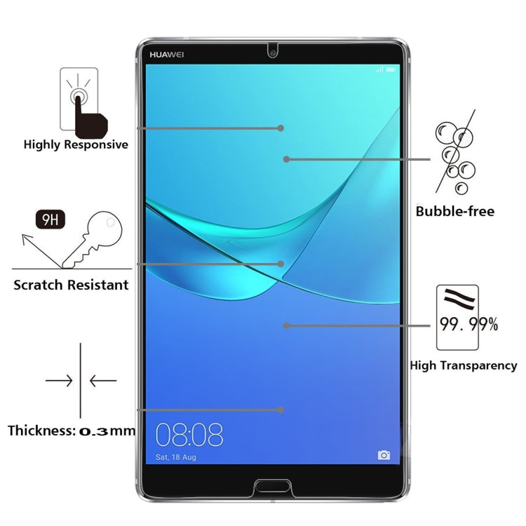 For Huawei MediaPad M5 8.4 inch 0.3mm 9H Surface Hardness Explosion-proof Tempered Glass Film(Transparent)