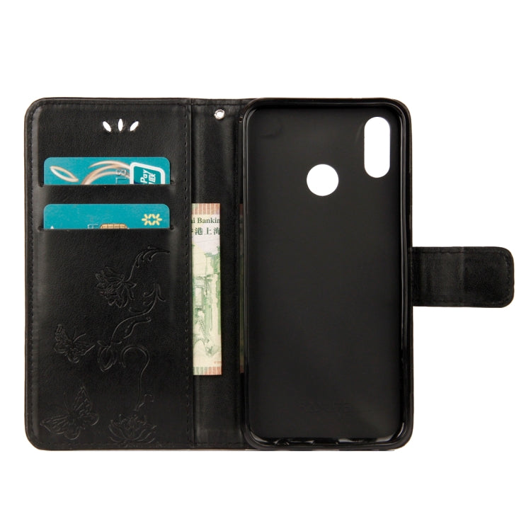For Huawei P20 Lite Lotus Butterfly Pattern Horizontal Flip Leather Case with Holder & Card Slots & Wallet & Lanyard