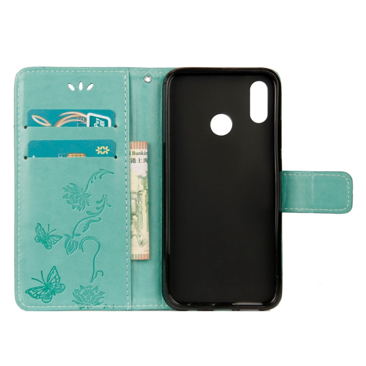 For Huawei P20 Lite Lotus Butterfly Pattern Horizontal Flip Leather Case with Holder & Card Slots & Wallet & Lanyard