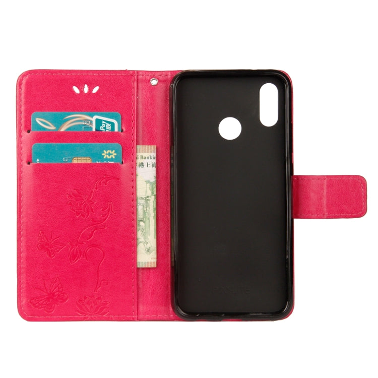 For Huawei P20 Lite Lotus Butterfly Pattern Horizontal Flip Leather Case with Holder & Card Slots & Wallet & Lanyard