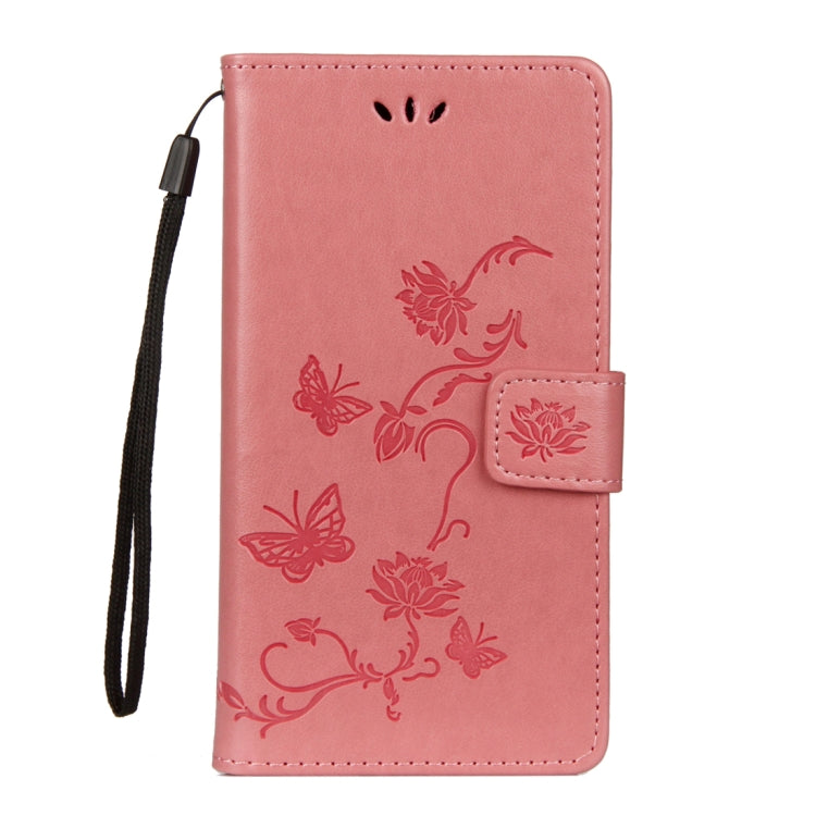 For Huawei P20 Lotus Butterfly Pattern Horizontal Flip Leather Case with Holder & Card Slots & Wallet & Lanyard
