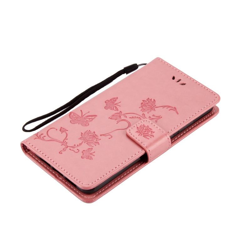 For Huawei P20 Lotus Butterfly Pattern Horizontal Flip Leather Case with Holder & Card Slots & Wallet & Lanyard