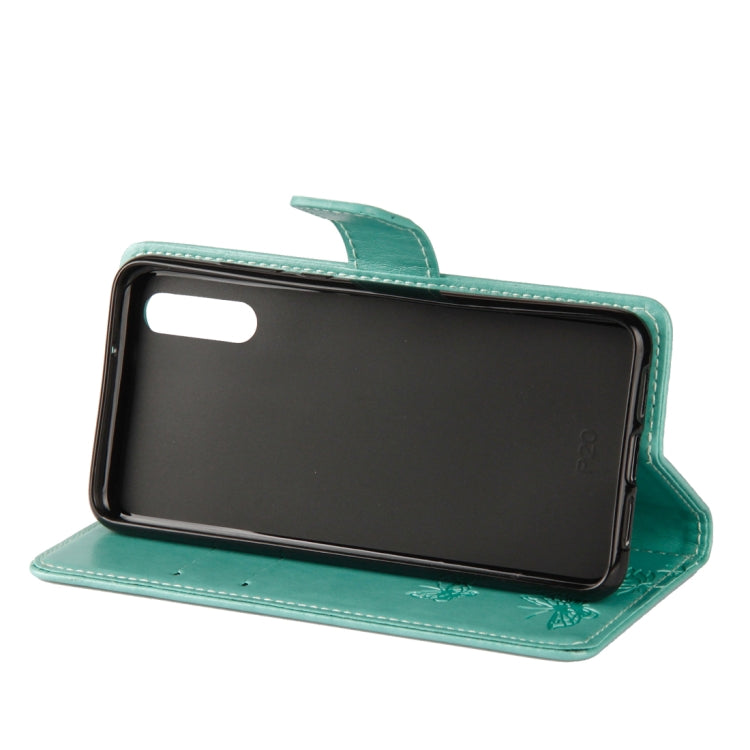 For Huawei P20 Lotus Butterfly Pattern Horizontal Flip Leather Case with Holder & Card Slots & Wallet & Lanyard