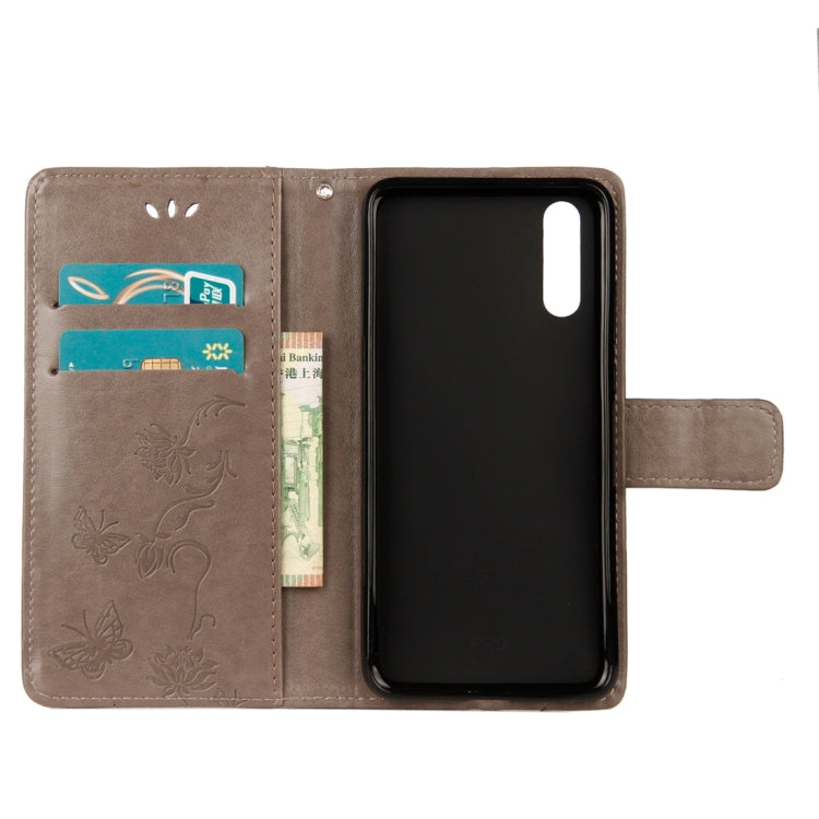 For Huawei P20 Lotus Butterfly Pattern Horizontal Flip Leather Case with Holder & Card Slots & Wallet & Lanyard