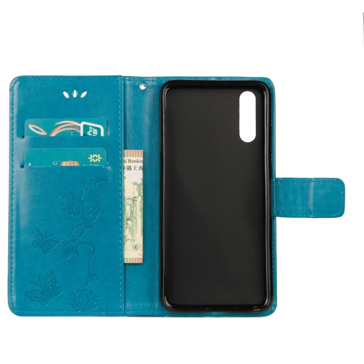 For Huawei P20 Lotus Butterfly Pattern Horizontal Flip Leather Case with Holder & Card Slots & Wallet & Lanyard
