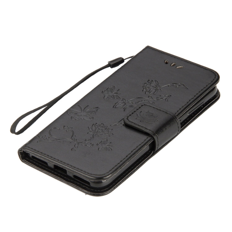 For Huawei Y9 (2018) Lotus Butterfly Pattern Horizontal Flip Leather Case with Holder & Card Slots & Wallet & Lanyard