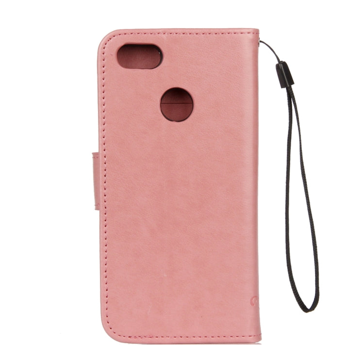 For Huawei Y9 (2018) Lotus Butterfly Pattern Horizontal Flip Leather Case with Holder & Card Slots & Wallet & Lanyard
