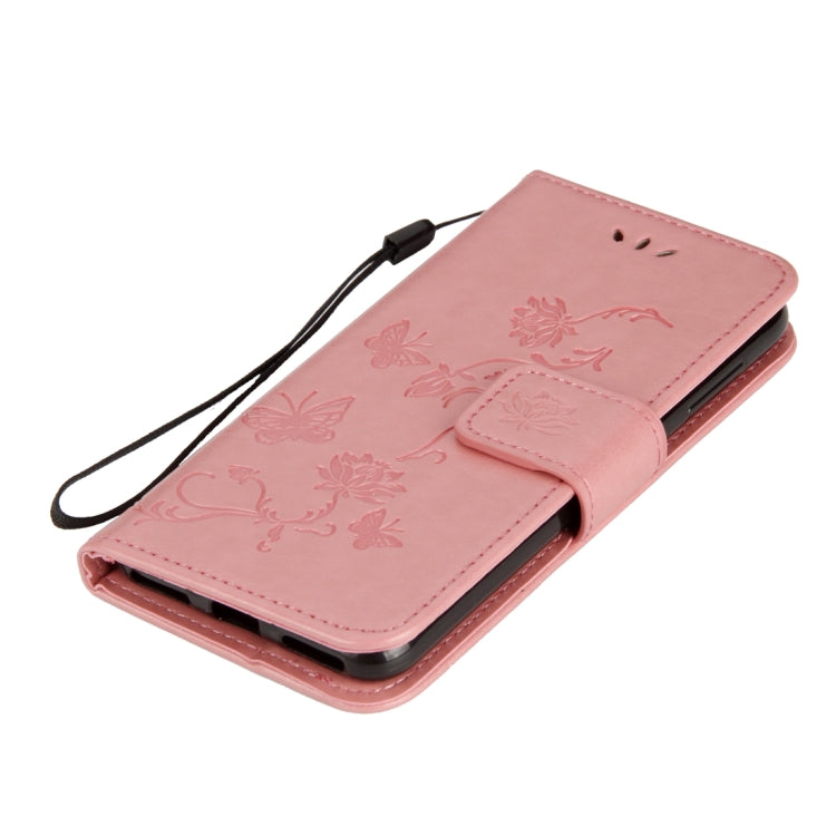 For Huawei Y9 (2018) Lotus Butterfly Pattern Horizontal Flip Leather Case with Holder & Card Slots & Wallet & Lanyard